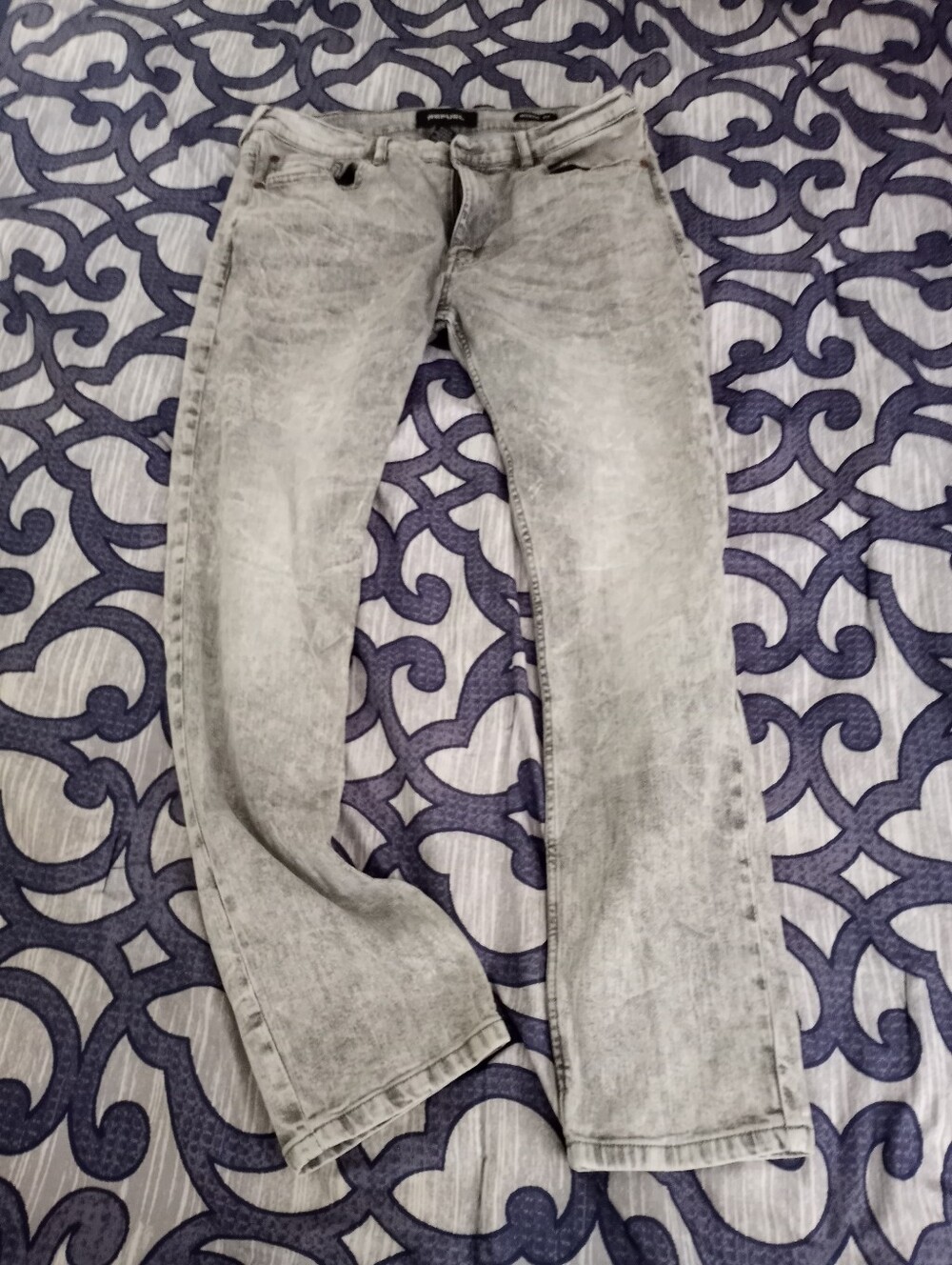 Vintage REFUEL Mens Modern Fit Acid Wash Jeans